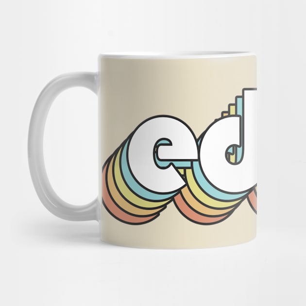 Eddie - Retro Rainbow Typography Faded Style by Paxnotods